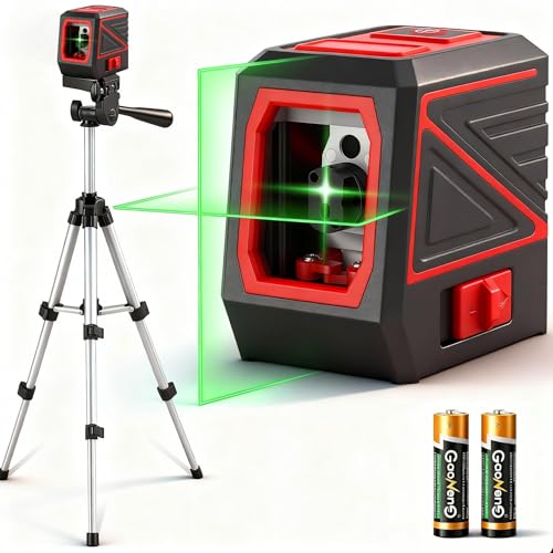 Laser Level with Tripod, 100 feet Green Cross Line Self Rotary...