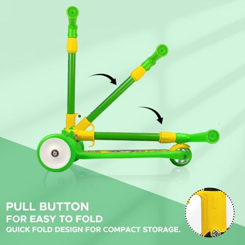 Image of NHR Smart Kick Scooter for Kids, 4 Adjustable Height Scooter, Foldable & Attractive PU Wheels with Rare Brakes for Kids Age Upto 2+ Years