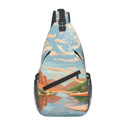 Bolso bandolera con estampado Palma del Desierto unisex miniatura 1
