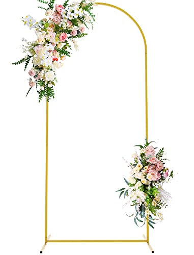 Fermoirper 2 x 2 m di arco per matrimonio dorato in metallo per porta di fiori, matrimoni, feste, eventi, decorazioni per palloncini, arco di zucca, facile da montare, Gold