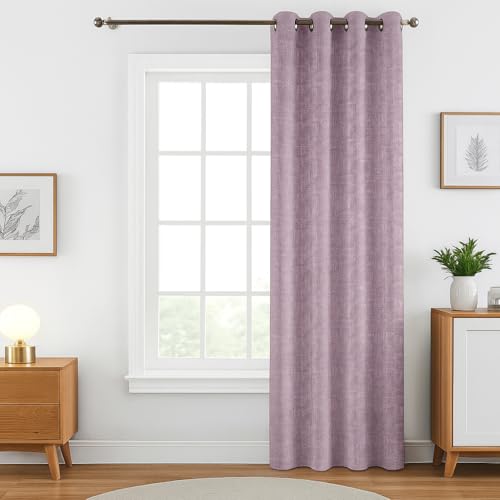Image of Crosshatch Pastel Lavender Polyester Window Curtains 6 Feet | Darkening Drapes with Eyelets | Set of 1 Panel for Living Room, Bedroom & Office