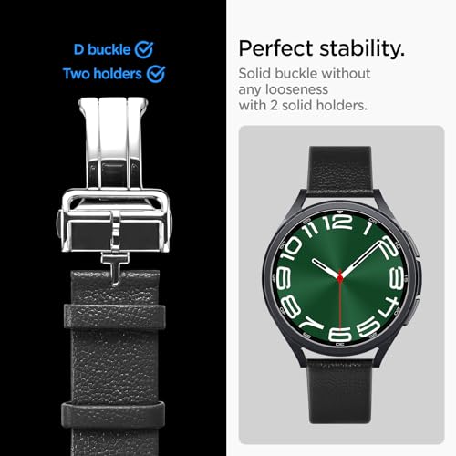 Image of Spigen Enzo Strap Band for Samsung Galaxy Watch7(44mm /40mm), Watch FE(40mm), Watch6 /5 /4(44mm /40mm), Watch6 Classic(47mm /43mm), Watch5 Pro(45mm), Classic Style - Black