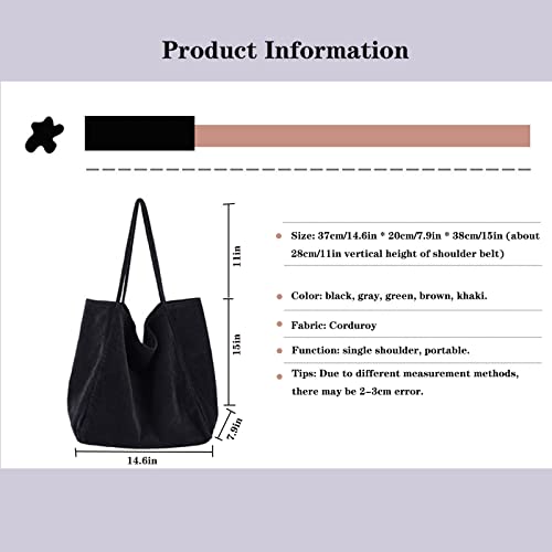BXCNCKD Women's casual bag Women's corduroy large capacity handbag Women's casual shoulder bag3