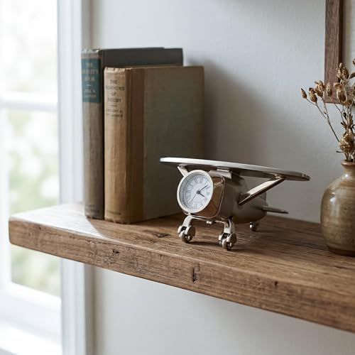 Image of ZAICUS Vintage Aeroplane Miniature Desk Clock - Airplane Table Clock | Office Desk, Study Table & Home Decor | Unique Gift for Aviation Lovers