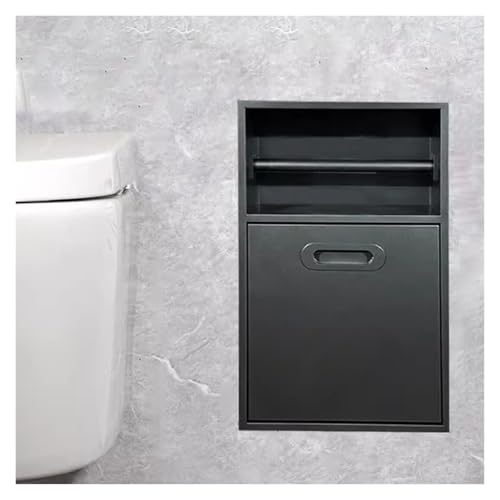 Étagère de douche encastrée : rangez papier toilette et poubelle dans une niche en inox