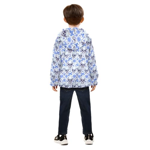 Skull Boys Fleece Coat,Children's Zip-Up Hoodie Jacket,Baby Warm Fashion Outerwear 3-10T,A1133044