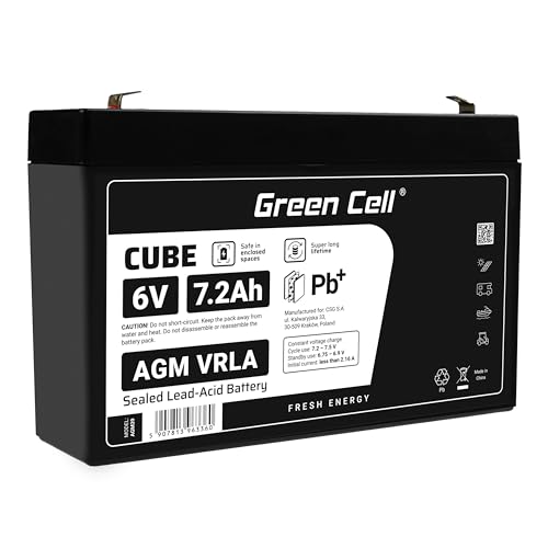 Green Cell® AGM 6V 7,2Ah Akku Vlies Batterie VRLA Blei Batterie...