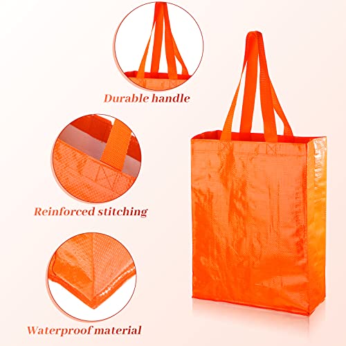 6 Pieces Reusable Grocery Bags Extra Large Shopping Bag Colorful Woven Plastic Shopping Bag Waterproof Large Lightweight Plastic Tote Bags Carrier Bag For Clothes Storage(4.7 X 11.8 X 15.8 Inch) #TOP3
