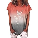 Aukbays Tshirt Damen beige Damen Oversize Katze Drucken Rundhals Kurzarm Oberteile Hemd Casual Tops Bluse Sommer Oberteile Oben Hemd Grafik Oberteile Female Teenager Mädchen Tee Tops Tunika