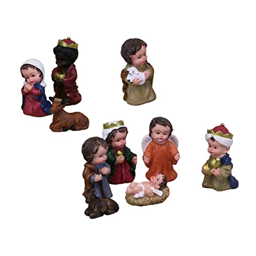 ULDIGI Resin Adornments Religious Furnishing Nativity Decorations Xmas Decor Bulk Nativity Ornaments