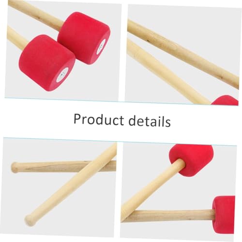 Mazo para bombo grande con mango de madera, baqueta para instrumentos de percusión, accesorio para bateristas y músicos miniatura 3