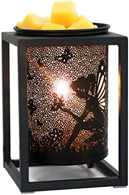 TT & MM Scented Wax Melt Warmer Electric,Fairy Candle Wax Warmer,Metal Steel Candle Warmers Burner with Cord,Vintage Fragrant Wax Electric Heater to Freshen Home Birthday Decor Gift Idea