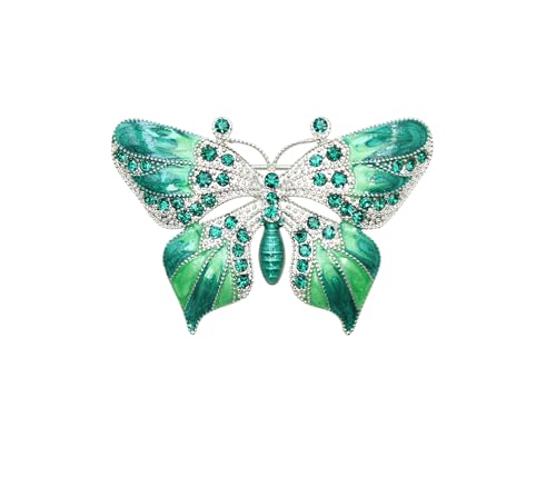 Image of Gorgeous Rhinestone Crystal Enamel Butterfly Pin Brooch