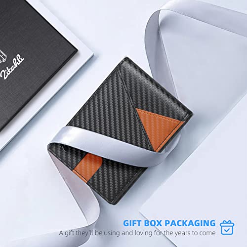 Image of Zitahli Slim Wallet for Men,RFID Blocking Leather Bifold with Money Clip | Minimalist Front Pocket Design, Holds 12 Cards, RFID Protection, Gifts for Men on Birthdays, Father's Day, and Christmas