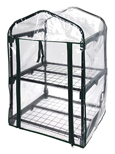 Gewächshaus Anzuchthaus GROWY Anzuchtregal Zimmergewächshaus Anzucht Regal Metall grün Höhe 80 cm