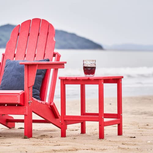 Kisun Outdoor Side Table For Garden, Porch, Beach With Adirondack Use Indoors And Outdoor(Red) #TOP5