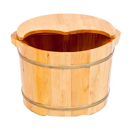 Spa de pies de madera con tapa, tamaño grande 27cm