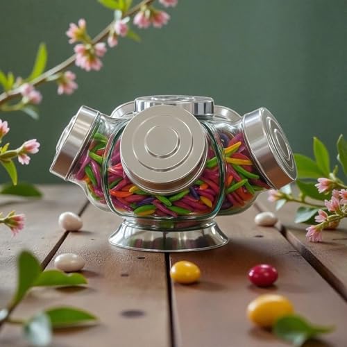 Baleiro Alumínio Médio Vidro 29cm Girátório 2500ml