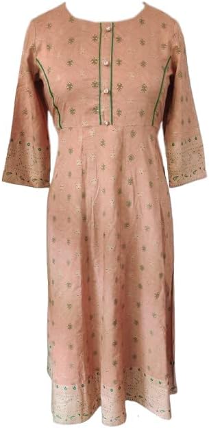 Sky Fashion,Ethnic Motifs Printed Anarkali Cotton Women Kurti (Large, Multicolor - 3)