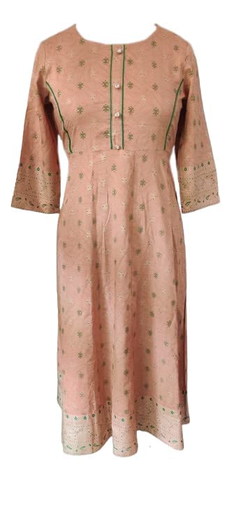 Sky Fashion,Ethnic Motifs Printed Anarkali Cotton Women Kurti (Large, Multicolor - 3)