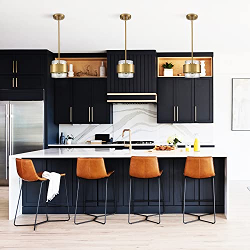 CLAXY Brass Pendant Light Mini Glass Pendant Lighting for Kitchen Island  with Clear Glass Shade