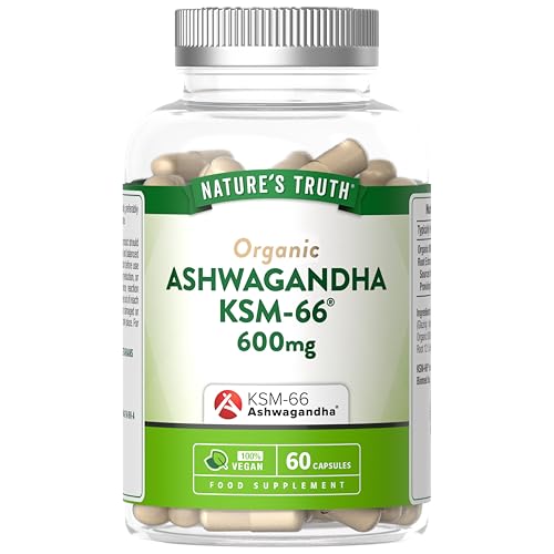 Ashwagandha KSM-66 600mg | High Strength Supplement with 5% Withanolides | 60 Vegan Capsules for Men & Women | Nature's Truth
