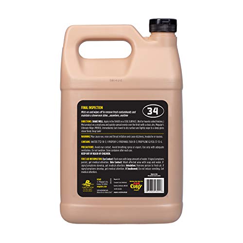 Meguiar's Professional Final Inspection Mist & Wipe M3401 - Quickly and Gently Remove Prints, Dust, and Smudges Leaving a Showroom Quality Shine - Safe as a Clay Bar Lubricant, 128 Oz, 1 Gallon