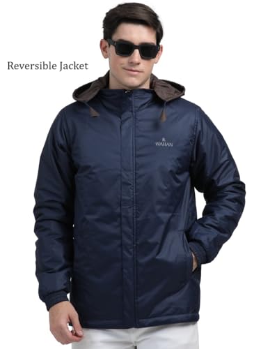 Image of Men's Waterproof Winter Jacket | Reversible & Removable Hood | 99% Water-Resistant | Heavy-Duty Warm Jacket with 4 Pockets