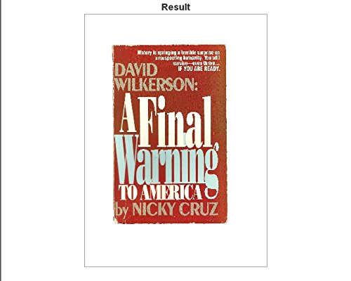 David Wilkerson: A Final Warning 0926557211 Book Cover