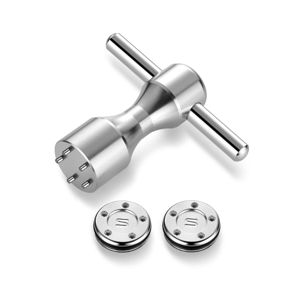 ROYMADE Golf Putter Weights 2pcs 5g/10g/15g/20g/25g/30g/35g/40g/45g with Wrench Kit Set Compatible with Titleist Scotty Cameron Putter Golf Accessory (2pcs 5g+Wrench)