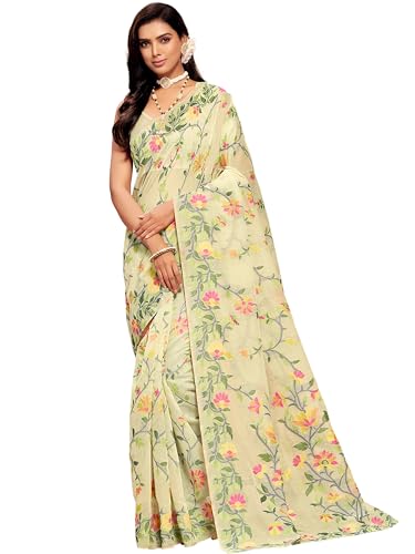 Image of EthnicJunction Women's Pure Cotton Woven Saree With Blouse Piece