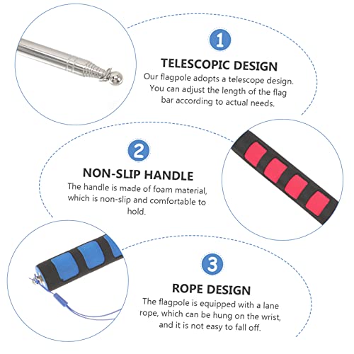 INOOMP 3 Peças De Mastro Telescópico De Mão Bandeira De Acampamento Decoração De Escritório Lousa Do