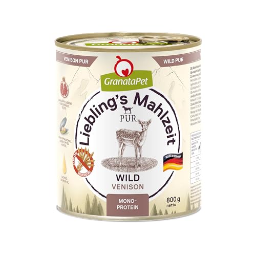 CRAVE Premium Pastete mit Lachs & Truthahn für Hunde – Getreidefreies Adult Nassfutter mit hohem Proteingehalt – Dosen 6 x 400 g 2 GranataPet Liebling's Mahlzeit Wild PUR, Nassfutter für Hunde, Hundefutter ohne Getreide & Zuckerzusätze, Alleinfuttermittel mit hohem Fleischanteil & hochwertigen Ölen, 6 x 800 g