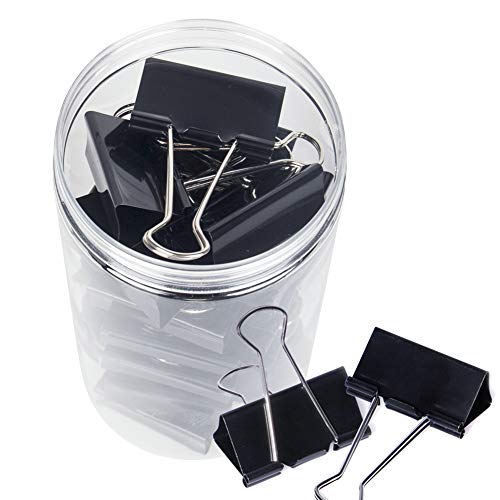 24 Packs Extra Large Binder Clips, 2 Inch Big Paper Clamps for Office, School and Home Supplies, Black