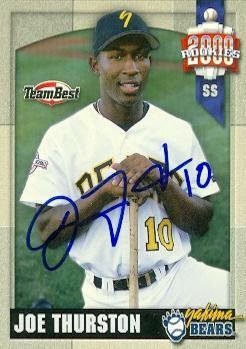 Sports Memorabilia Autograph Warehouse 89506 Joe Thurston Autographed Baseball Card Minor League 2000 Team Best Rookie No. 14