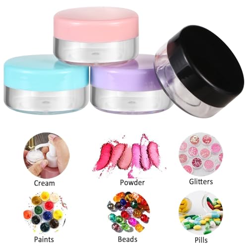10 Gram 8 pcs Lip Balm Containers Small Plastic Containers Cosmetic Containers Sample Jars Cosmetic Jars Makeup Sample Containers for Lip Balms Lotion Powder Beauty Products2