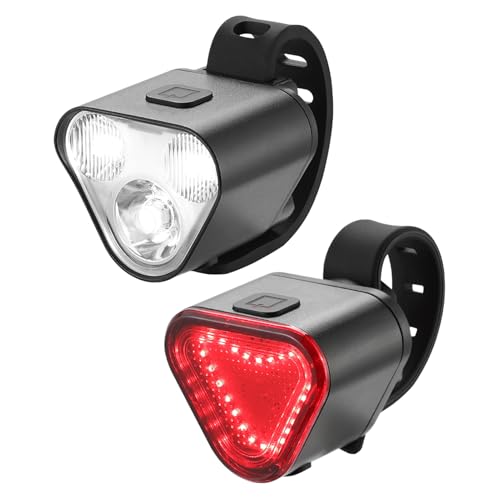 Keyubria Faro para Bicicleta - Luces Delanteras Y Traseras De 500 Lúmenes con Brillo Alto,Equipamiento Exterior para Rutas Nocturnas Supervivencia Viajes Patio Trasero Trabajo
