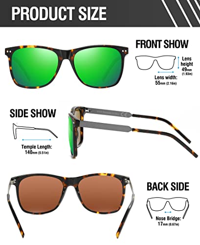 Image of DUCO Retro Square Polarized Sunglasses for Men Women Sun Glasses Acetate Frame 100% UV Protection 2143