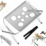 Hamaca Plegable para Baño Perro, Soporte para Baño de Perros con Correa de Seguridad, Soporte de Aseo para Mascotas con 8 Agujeros, Mesa de Peluquería para Mascotas para Bañar Perros Gato