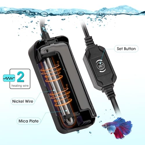 Calefactor de mini acuario hygger de 100W para tanques beta de agua dulce 6
