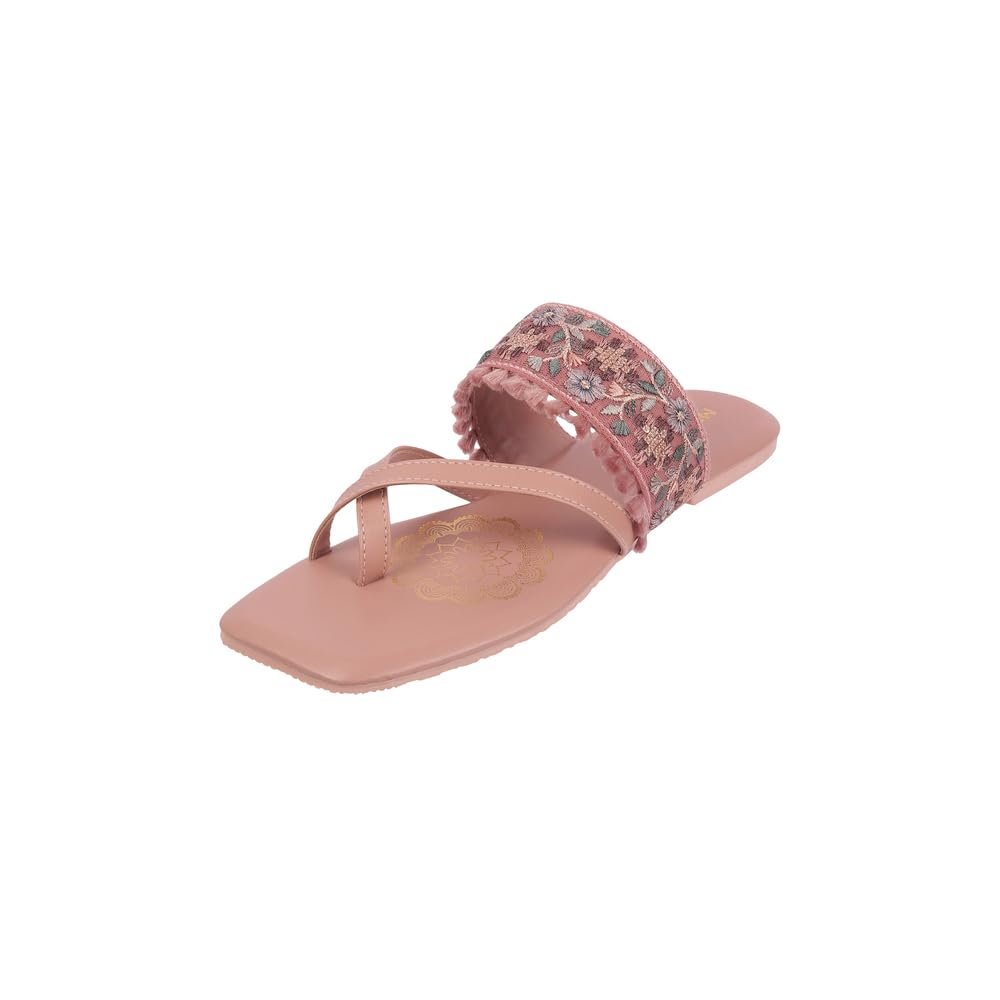 Metro Women Peach Embroidered Flat Fashion/Ethnic Chappal UK/6 EU/39 (32-977) (B0D9YCWZSK) Amazon Price History, Amazon Price Tracker
