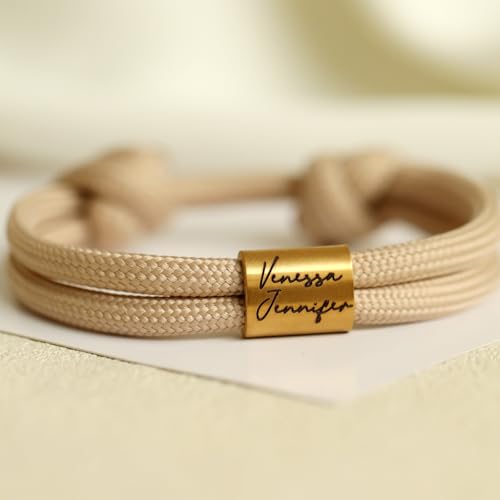 Personalized bracelets for Men and Women, Friendship bracelets, Handmade custom Mens Womens Couple matching bracelets, Charm Rope bracelets, Initial bracelet, Adjustable 6.5’’-10’’ Jewelry Gifts for Him4