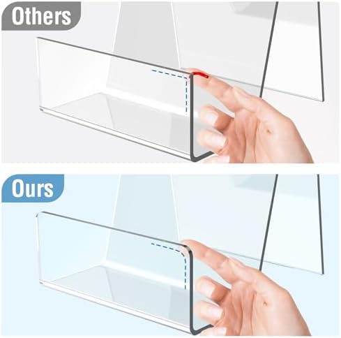 6 Pack Acrylic Book Stand, Clear Easel Stand for Display, Book Display Holder, Display Stand for Album, CD, Magazine, Postcard, Picture, Plate, Artworks, Phone, Tablet