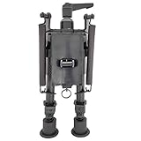 6-9 Inch Tactical Swivel Bipod Foldable Notched Legs Pivot Tilt with S Lock Lever (Carbon Fiber) - Image 7