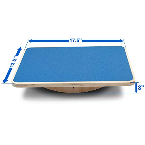Yes4All Professional Rocker Wooden Balance Board For Standing Desk & Core Strength, Stability, Support Up To 350 Lbs - Blue #TOP1