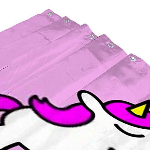Rideau de douche licorne polyester imperméable pour éviter les inondations - 4