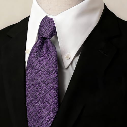 Image of Barry.Wang Skinny Ties for Men Cashmere Wool Blend Necktie with Tie Clip