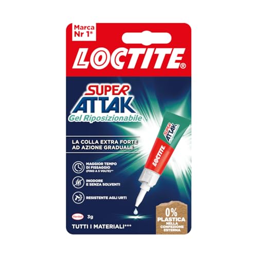 Preisvergleich Produktbild Loctite Super Attak Repositionierbares Gel, Cyanacrylatkleber mit extra Klebezeit, transparenter Flüssigkleber, Kunststoffkleber auch für Holz, Leder und Porzellan geeignet, 1 Packung mit 3 g