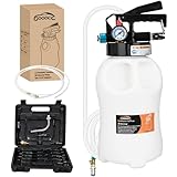 GOOACC トランスミッションフルードポンプキット 6L 自動車用空気圧オイル流体抽出器 ATF詰め替えディスペンサー トランスファーポンプ 15 ATFフィラーアダプター付き 1.6ガロン 2ウェイ真空液体エバキューエーター オイル交換ツールセット