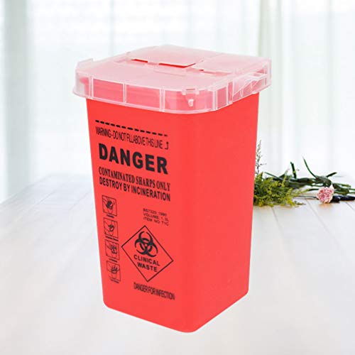 Hemoton Sharps Container For Home Use And Professional Biohazard Waste Containers Needle Disposal Containers Biohazard Needle And Syringe Disposal Tattoo Supplies And Equipment #TOP7